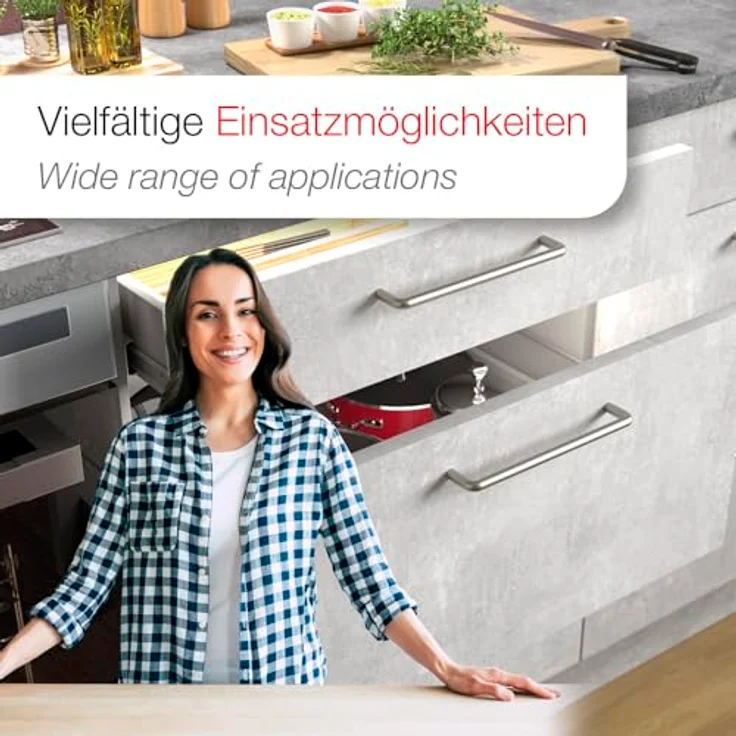 SOTECH Bügelgriff BG03e, ECHT EDELSTAHL massiv, Durchmesser 10 mm, Bohrlochabstand 224 mm, für moderne Küchen und Möbel – Bild 3