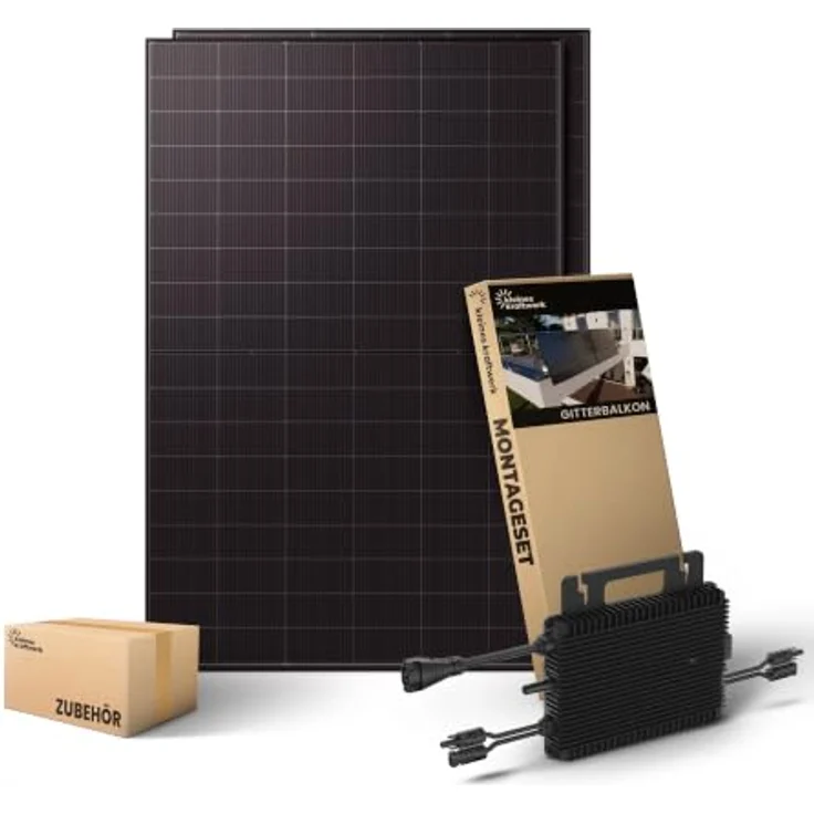 Kleines Kraftwerk Duo XL, 1000W Balkonkraftwerk mit 800W Wechselrichter, WiFi & Bluetooth, 2×500W bifaziale Solarmodule, 10 m Kabel – Bild 1