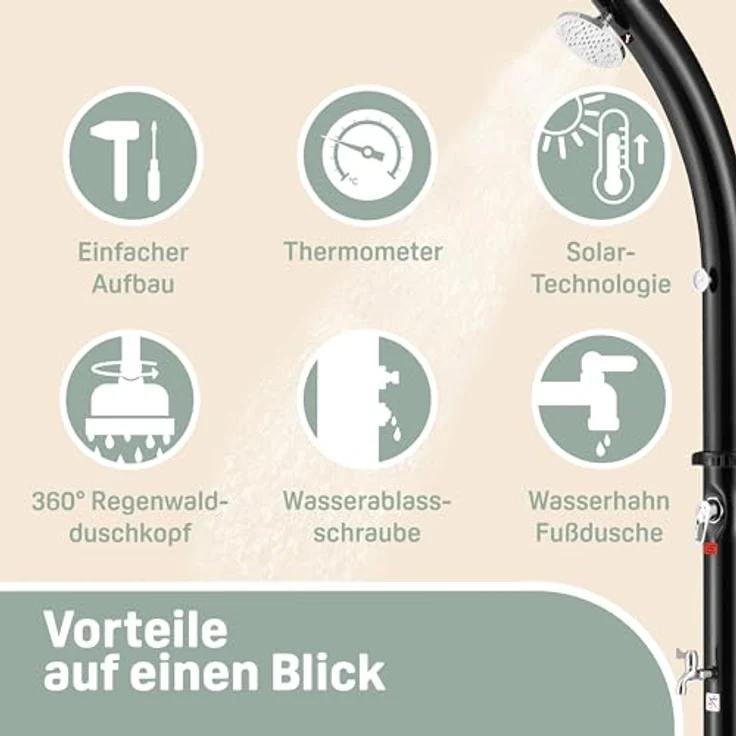 monzana Solardusche Gartendusche Außendusche Camping 20L Pooldusche Regendusche Outdoor – Bild 10