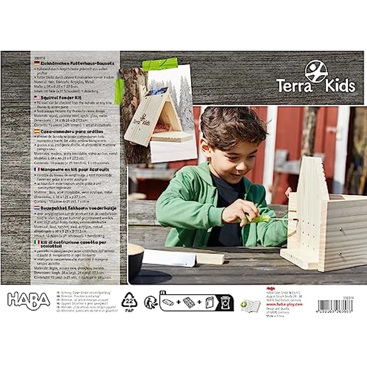 Haba Terra Kids Eichhörnchen Futterhaus-Bausatz, praktisches Futterhäuschen aus umweltfreundlichen Materialien, unisex neutral – Bild 2