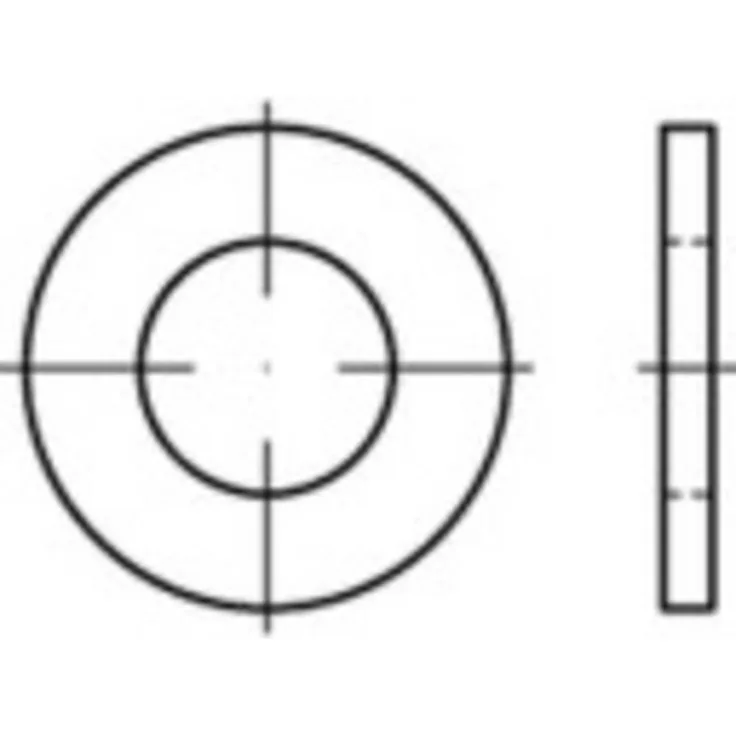 TOOLCRAFT Unterlegscheibe ISO 7089, Stahl galvanisch verzinkt, 10.5mm x 20mm, 100 Stück