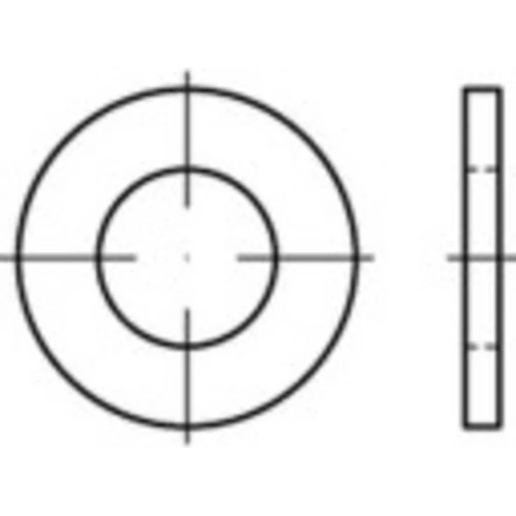 TOOLCRAFT Unterlegscheibe ISO 7089, Stahl galvanisch verzinkt, 10.5mm x 20mm, 100 Stück