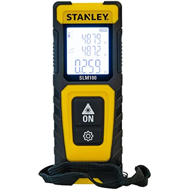 Stanley SLM100, Laser-Entfernungsmesser bis 30 m, 3 mm Genauigkeit, IP40 geschützt, Anti-Rutsch Design – Bild 1