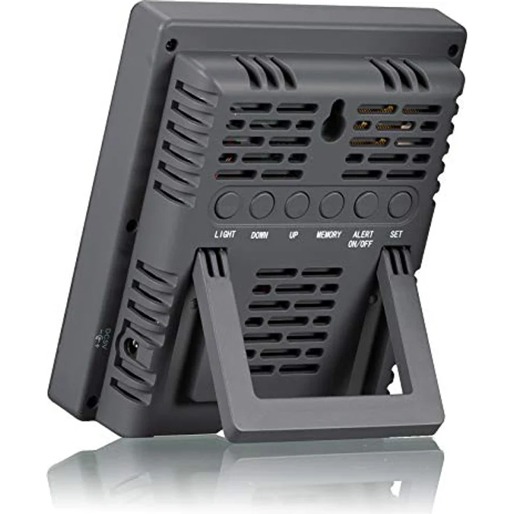 Bresser CO² Luftqualitätsmonitor, Thermometer + Hygrometer mit CO2-Ampel und Lüftungsalarm, Grau – Bild 3