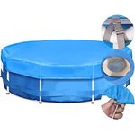 Sekey Poolabdeckung Rund für 244cm Metallrahmenpool, Reißfest Oxford Poolabdeckung mit hoher Dichte 420D, Wind- und Staubabweisend, Einfache Installation, Blau