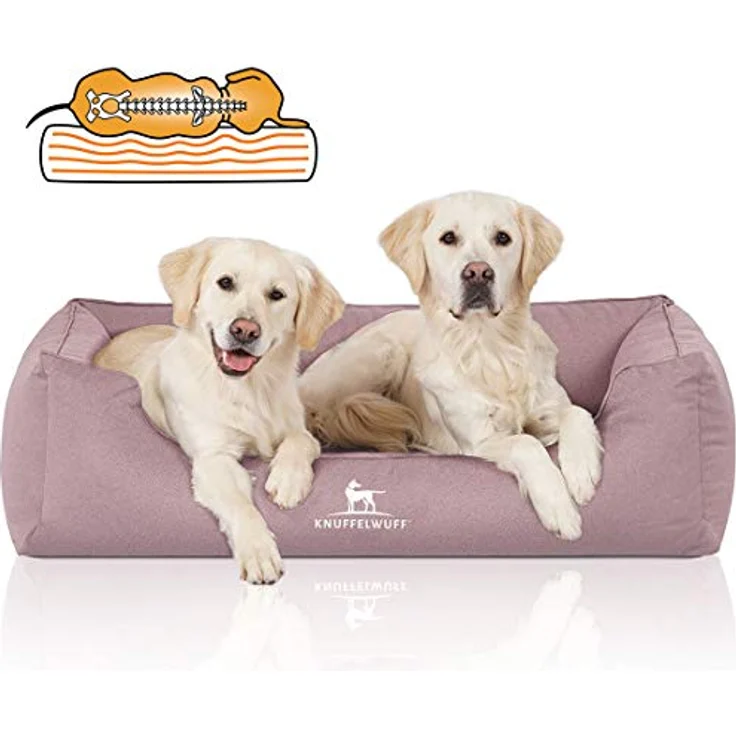 Knuffelwuff Orthopädisches Wasserabweisendes Hundebett Leon XXL 120 x 85cm Rosa – Bild 1