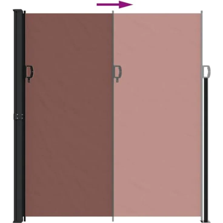 vidaXL Seitenmarkise Ausziehbar Braun 220x300 cm, Wasserfest, UV-beständig, Praktisches Design – Bild 5