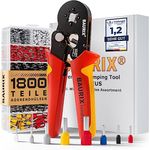 BAURIX® Crimpzange Set mit 1800 Aderendhülsen Set I Aderendhülsenzange selbsteinstellend [Für 0,25-10mm²] I Krimpzange, Crimpzangen, Crimp Zange, Presszange