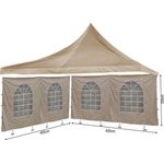 Quick Star Pavillon-Ersatzdach Ersatzdach 4x4m mit 2 2eitenwänden 400x193cm für Pavillon Sahara Sand