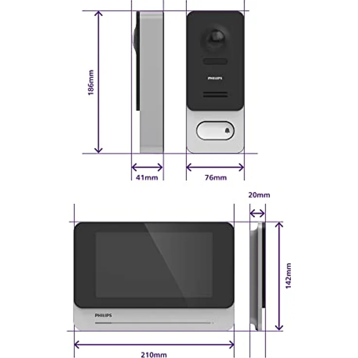 Philips - WelcomeEye Wireless 7 Zoll (17,8 cm) Touchscreen-Video-Türsprechanlage – Philips – Entfernung 350 m – 531039 – Bild 3