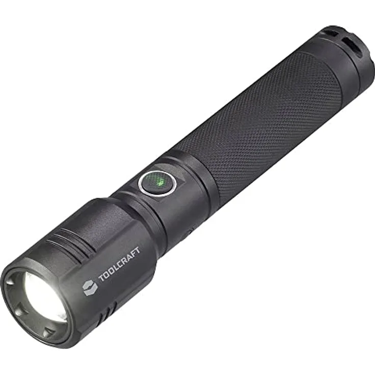 TOOLCRAFT SMD LED Taschenlampe verstellbar, mit USB-Schnittstelle, mit Stroboskopmodus akkubetrieben 1000lm 194g