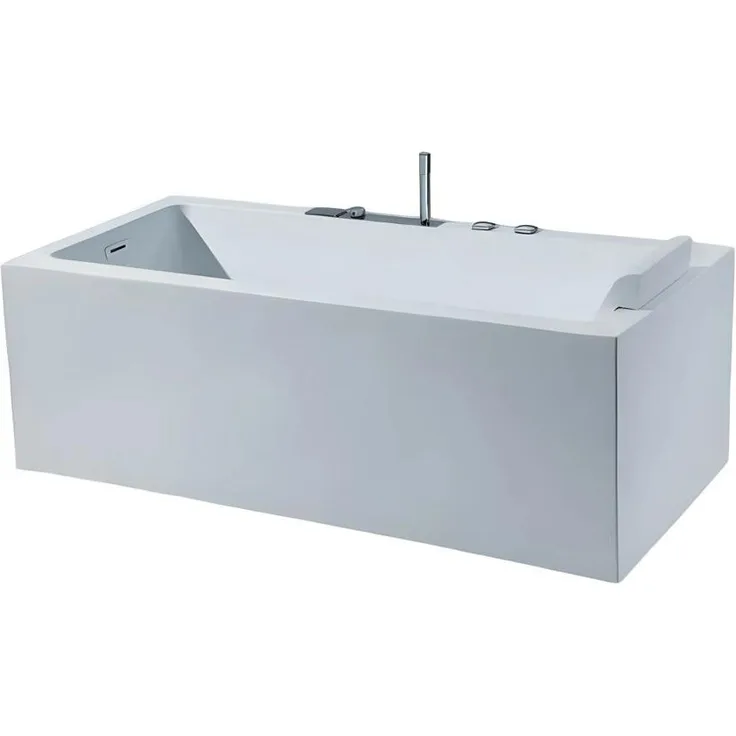JVmoebel Komfortbadewanne, rechteckige Acrylwanne in Weiß mit ergonomischem Design, freistehend, 170 cm x 80 cm