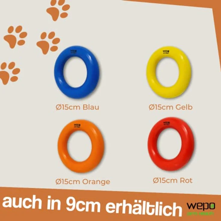 WEPO Puller Ring Hund Ø 15cm Rot - Kauspielzeug für große Hunde - Naturgummi - Auslastung & gesunde Zähne – Bild 5