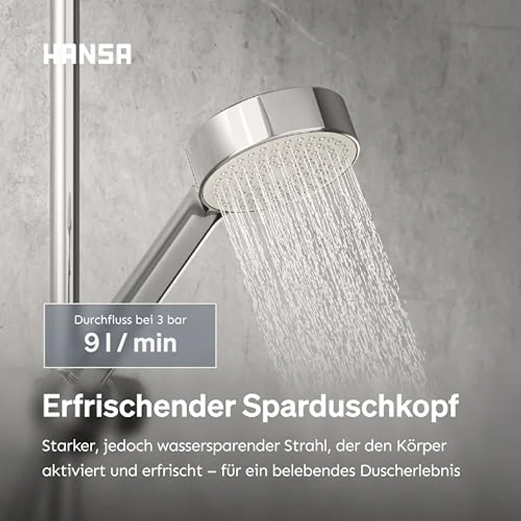 Hansa Hansabasicjet Handbrause, Anti-Kalk-Technik, Durchmesser 95 mm, 1-strahlig, Eco-Durchfluss, 44610400 – Bild 4