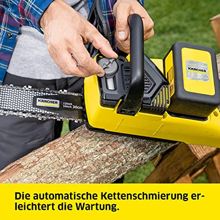 Kärcher CNS 18-30 Battery Akku-Kettensäge - Schwertlänge 30 cm, Kettengeschwindigkeit 10 m-s, Leistung je Akkuladung: 75 Schnitte, Gewicht 3,2 kg – Bild 6