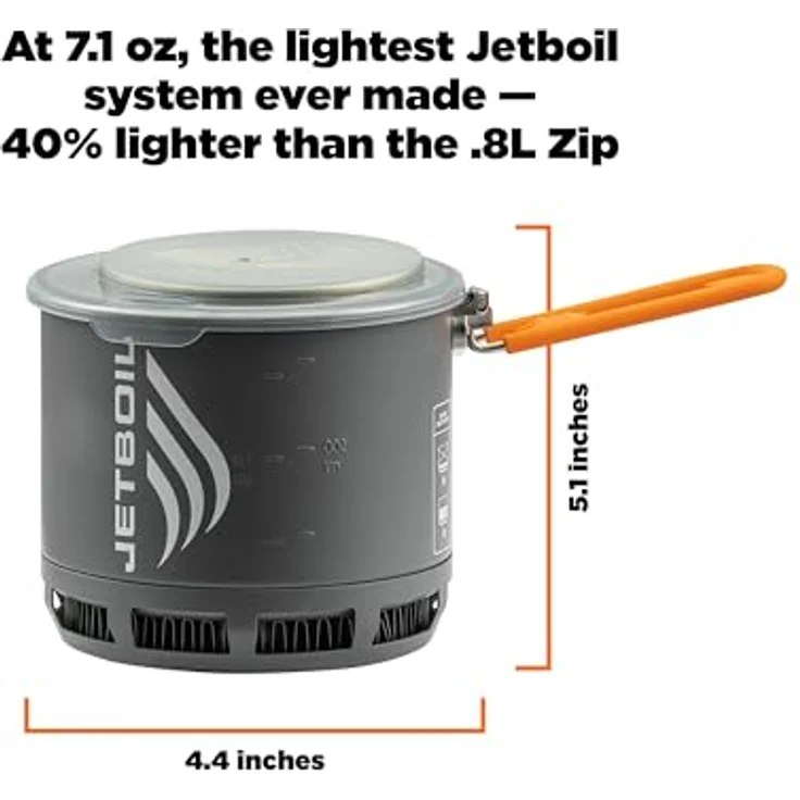 Jetboil Stash, ultraleichter Campingkocher mit FluxRing Technologie, 0,8 L Topf, 200 g, inkl. Kanisterstabilisator – Bild 5