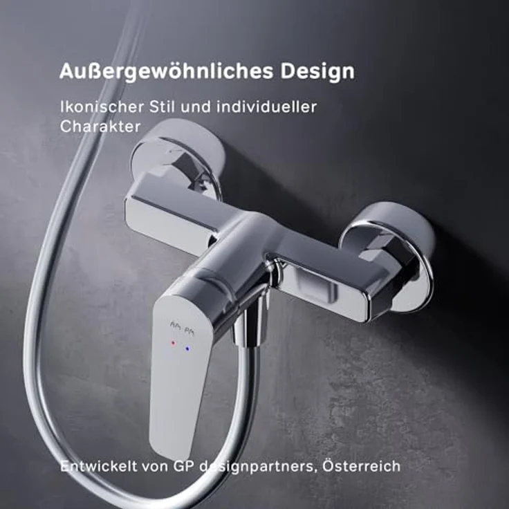 Wassersparende Duscharmatur für das Badezimmer, kratzfeste Duscharmatur ohne Auslauf, leicht zu reinigen, Chrom, AM.PM Hit FTA20000 – Bild 2