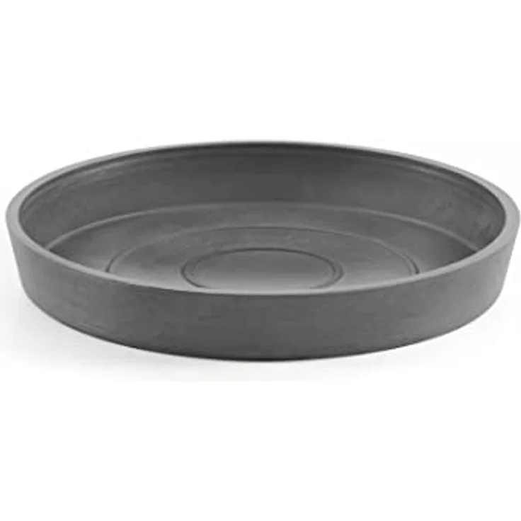 Ecopots Amsterdam Blumentopf-Untersetzer, Ø 15 cm, Höhe 2,5 cm, Kunststoff, grau, für runde Blumenkübel – Bild 1