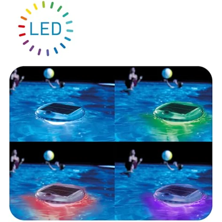 Intex 28695 LED Poolbeleuchtung Schwimmlicht Pool Solar Poollicht Poollampe – Bild 3