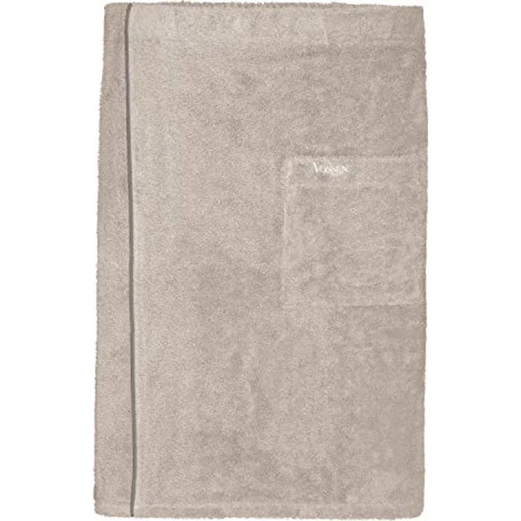 Vossen Saunakilt Lars, Beige, Uni, 60x140 cm, Oeko-Tex® Standard 100, mit praktischer Tasche und verstellbaren Druckknöpfen