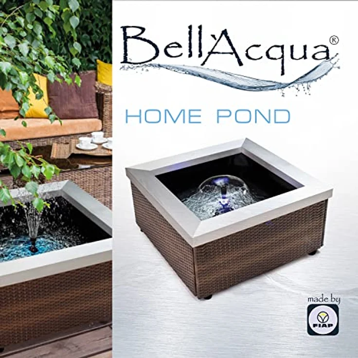 FIAP Bell´Acqua® Home Pond, Teich- und Springbrunnen mit integrierter Pumpe, 775 x 775 x 400 mm, geräuscharm, wasserresistent – Bild 4