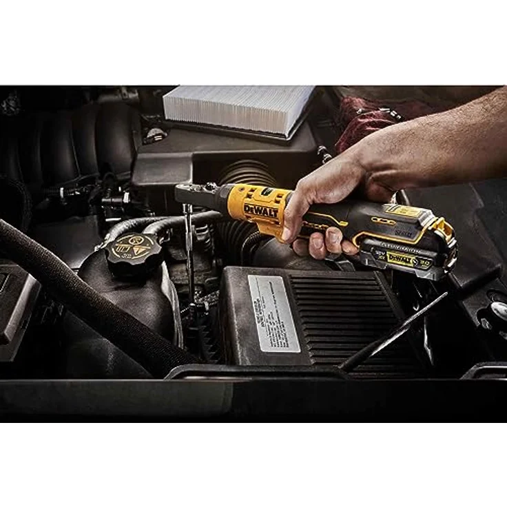 DeWALT Akku-Ratsche DCF500L2G-QW 12V 3Ah, Ratschenschlüssel 3/8 und 1/4 mit 75Nm max. Festdrehmoment, schwarz – Bild 4