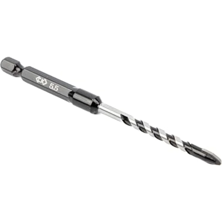 C.K Tools Vorteck HD Stein und Fliesenbohrer 5,5mm x 105mm, schlagfeste Hartmetall-Pfeilspitze, 1/4 Zoll Hex Quick Lock Schaft für Ziegel, Beton und Keramik – Bild 2