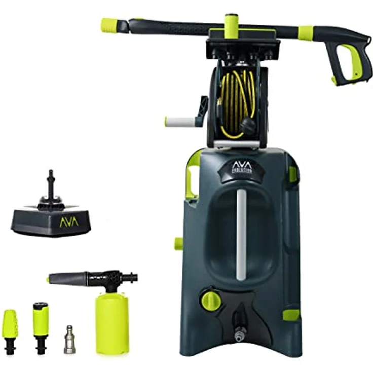 AVA Hochdruckreiniger Evolution P60 XL, 145bar, 500L/h, 2100W - inkl. Terrassenreiniger, 8m Schlauchtrommel, Variodüse, Dreckfräse, Hochdruckwasserpistole & Zoomlanze – Bild 1
