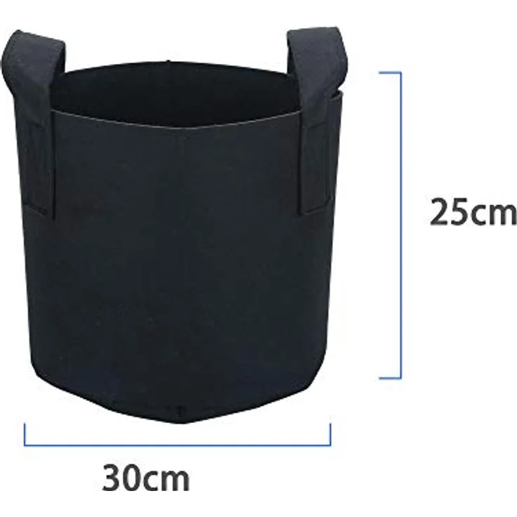 INTIRILIFE 10x Vlies Pflanzsack in 20 Liter - 5 Gallon - 30 x 25 cm – Pflanzen Übertopf aus Vliesstoff mit Tragegriffen für Garten, Gewächshaus UVM. – Pflanzkübel Pflanzgefäß Pflanzbeutel - Preisvergleich – Bild 4