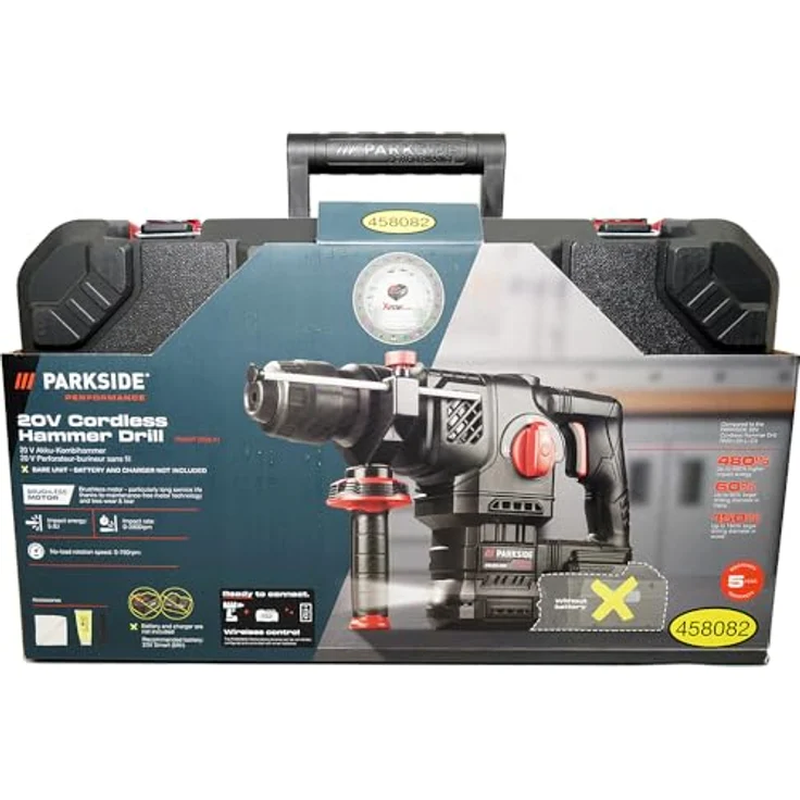 PARKSIDE PERFORMANCE® Akku-Bohrhammer 20V PKHAP 2058 A1 im Transportkoffer, 20 V, max. 760 U/min, Brushless Motor, SDS-Plus Bohrfutter – Bild 6