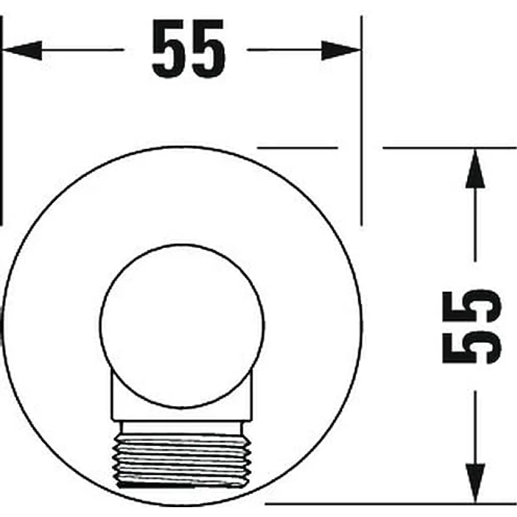 Duravit Duscharmatur Wandanschlussbogen mit runder Rosette, Schlauchanschluss, Chrom – Bild 3