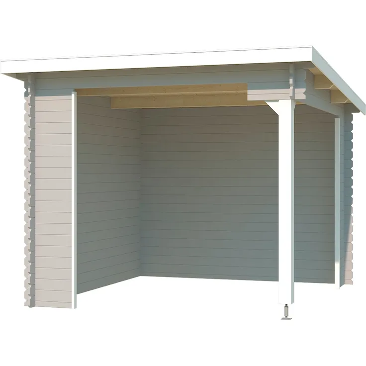 LASITA MAJA Gartenhaus Unterstand/Lounge Buffalo 275, 2750x2750 Fundament, Lichtgrau