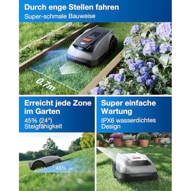Ecovacs Mähroboter GOAT O1200 RTK mit ultra-präziser Positionierung Grey One Size – Bild 5