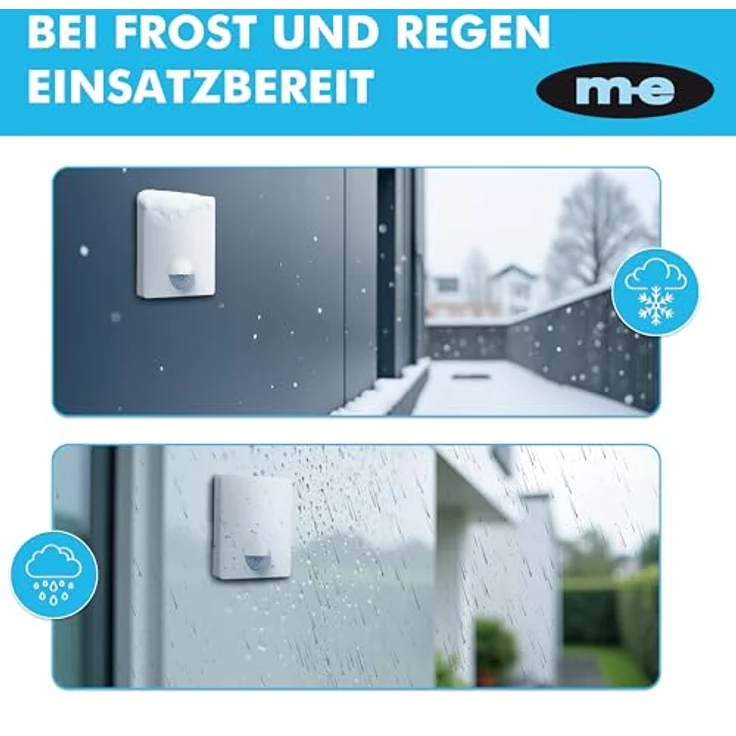 m-e Funk-Bewegungsmelder BELL-8021, Wetterbeständig für Außen- und Innenbereich, 300 m Reichweite, inkl. Batterieempfänger mit Klingel/Alarmton – Bild 4