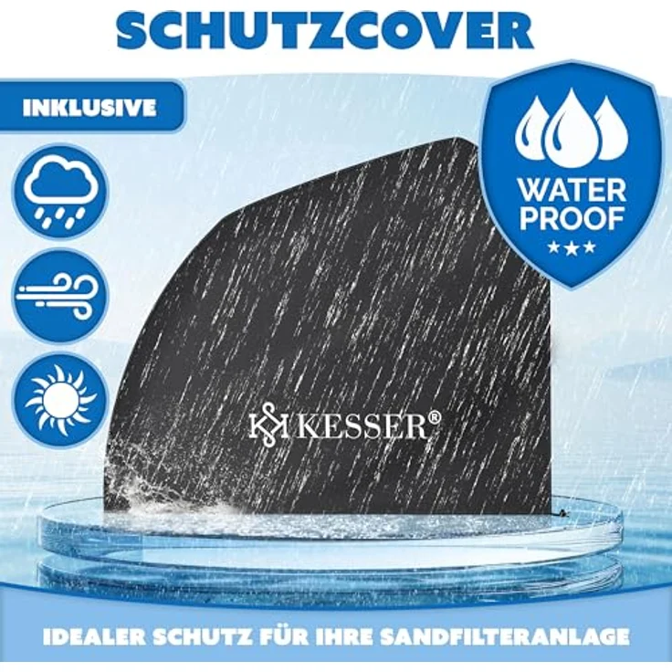 KESSER Sandfilter Sandfilteranlage + 700g Filterbälle ersetzen 25kg Filtersand- Poolfilter 10 m³-h Filteranlage Filterkessel für Pool Schwimmbecken 4-Wege Ventil , einfache Steuerung Schwarz – Bild 9