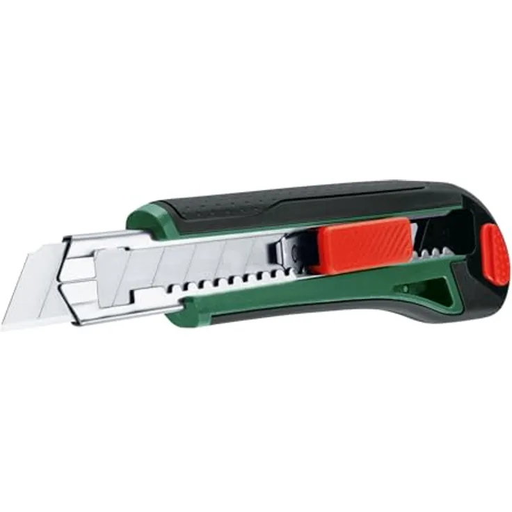 Bosch Home & Garden Cuttermesser 1600A032V8, ergonomisches Teppichmesser mit automatischer Klingenarretierung und Ersatzklingenkarteusche