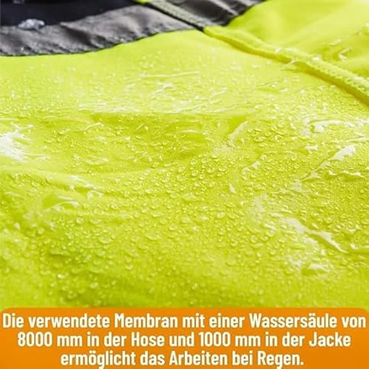 Warnschutzjacke mit Reflektionsstreifen EN ISO 20471 M neongelb – Bild 6