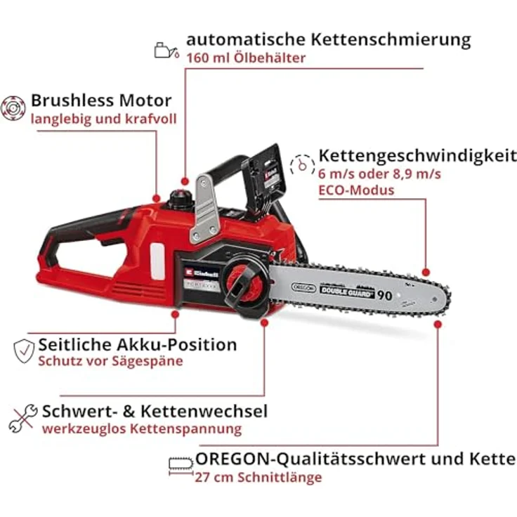 Einhell 18 V Akku-Kettensäge FORTEXXA 18-30 Power X-Change, Solo-Gerät ohne Akku, ohne Ladegerät – Bild 3
