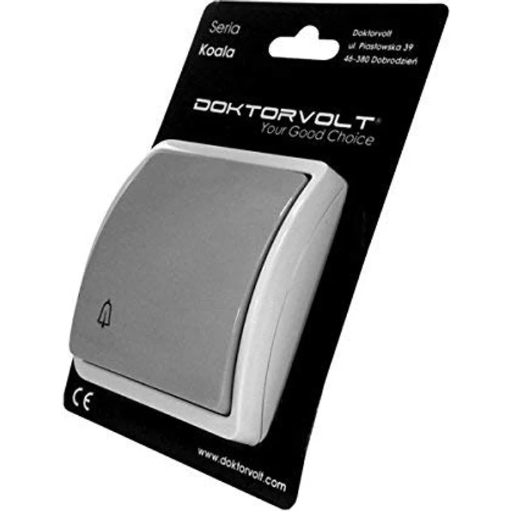 Doktorvolt Türklingel-Set, Aufputz Klingeltaster IP44 für Aussenbereich, grau/anthrazit – Bild 1