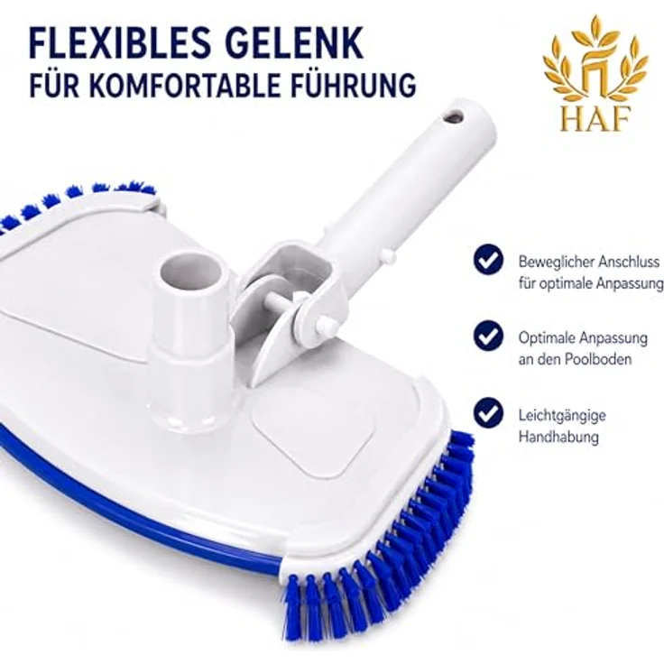 HAF Poolsauger Bodensauger DeLuxe mit dreifach Bürstendesign und 32/38mm Schlauchanschluss für Einbau- & Aufstellpools – Bild 6
