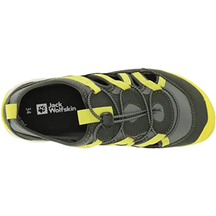 Jack Wolfskin Villi Sandal K, Unisex Sicherheitssandalen mit praktischer Schnellschnürung, Grün, Größe 34 – Bild 5