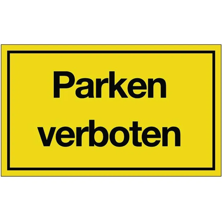 NORDWEST Handel AG Hinweiszeichen Parken verboten L250xB150mm gelb schwarz Ku.