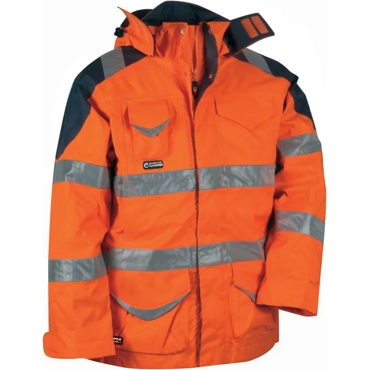 4 in 1 Winter-Warnschutzjacke wind- und wasserdicht bis -49 °C orange 58