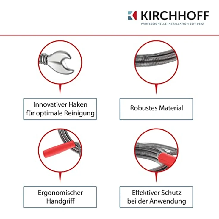 KIRCHHOFF Rohrreinigungsspirale, 9 mm x 5 m – Bild 3