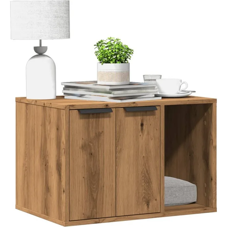 vidaXL Katzentoilette, Katzenklo Artisan-Eiche 60x40x40 cm Holzwerkstoff