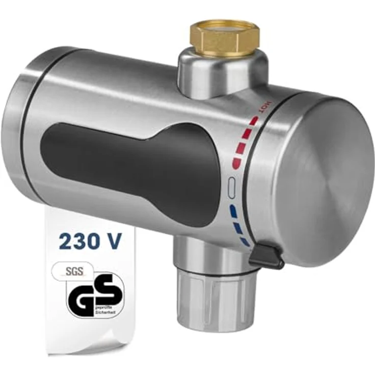 MAXXMEE Durchlauferhitzer 3000–3600 W | Elektrischer Edelstahl-Wasserhahn für sofort heißes Wasser bis 60° | Ideal für Garten, Werkstatt, Camping | IPX4 spritzwassergeschützt – Bild 1