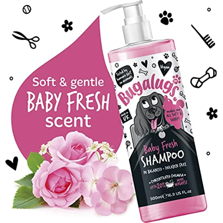 Bugalugs Tiershampoo Baby Fresh, pH-neutrales Hundeshampoo mit langanhaltendem Duft, 500 ml, vegan, Lake District – Bild 6
