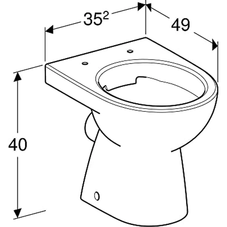 Geberit Toilette + Bidet Renova weiß stehend 500480012, spülrandloses Tiefspl-WC mit Vollmenge 6/5 l – Bild 3