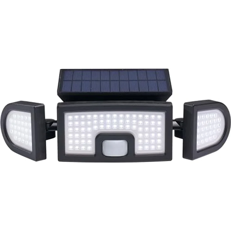 Northpoint LED Strahler Solar mit Bewegungsmelder und Fernbedienung, 2400mAh Akku, 125 LEDs, IP54, 600 Lumen, kaltweiß 6500K – Bild 2