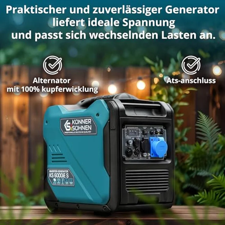 Könner & Söhnen KS 6000iE S Inverter Stromerzeuger Generator NotStromaggregat 5500 Watt, mit LED-Anzeige 6-in-1, ECO-Modu – Bild 4